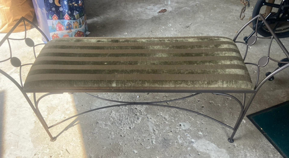 Upholstered Metal Bench - photo 2