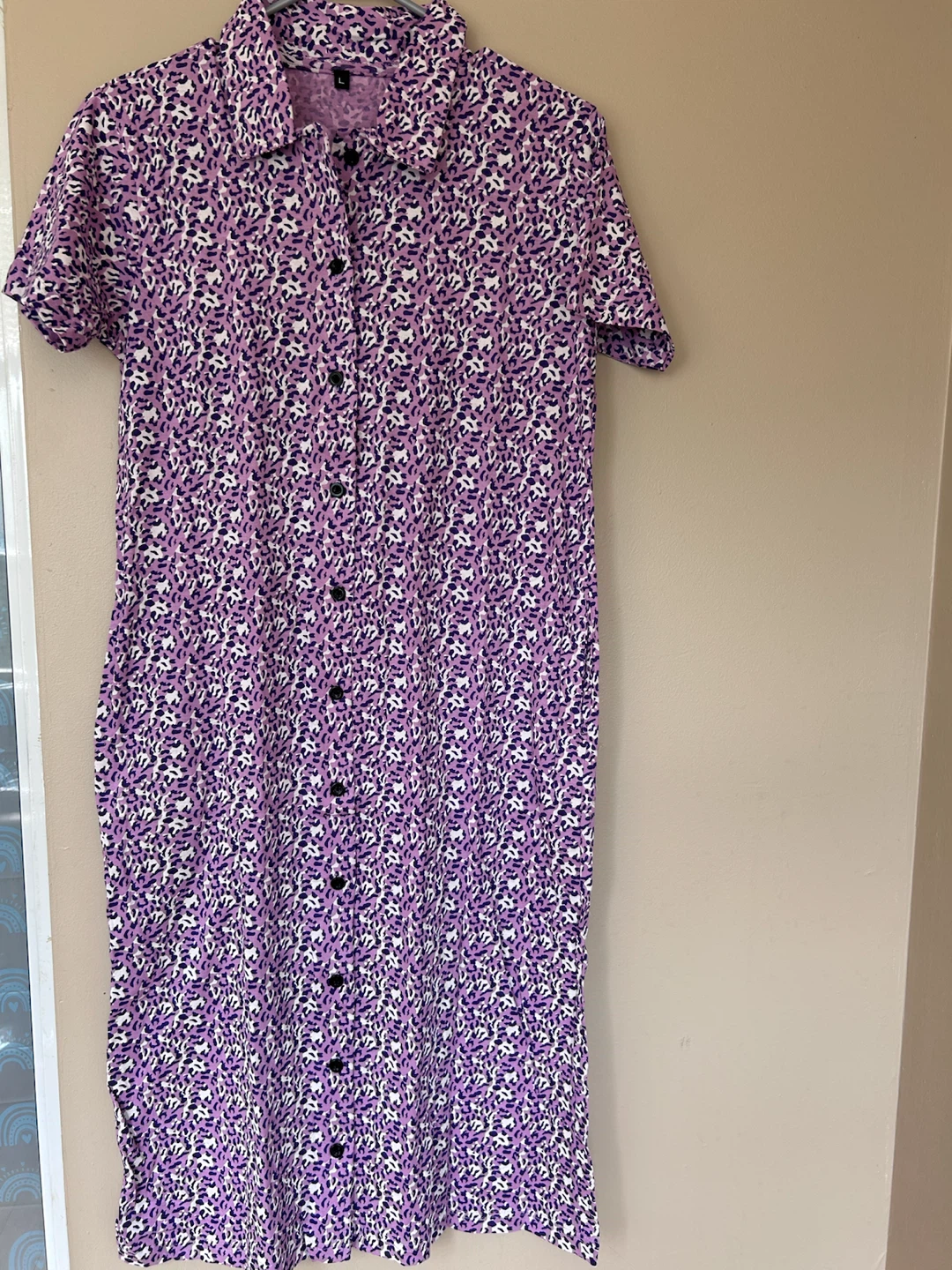 Purple Floral Shirt Dress - photo 2