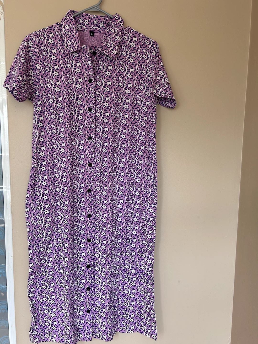 Purple Floral Shirt Dress - photo 3