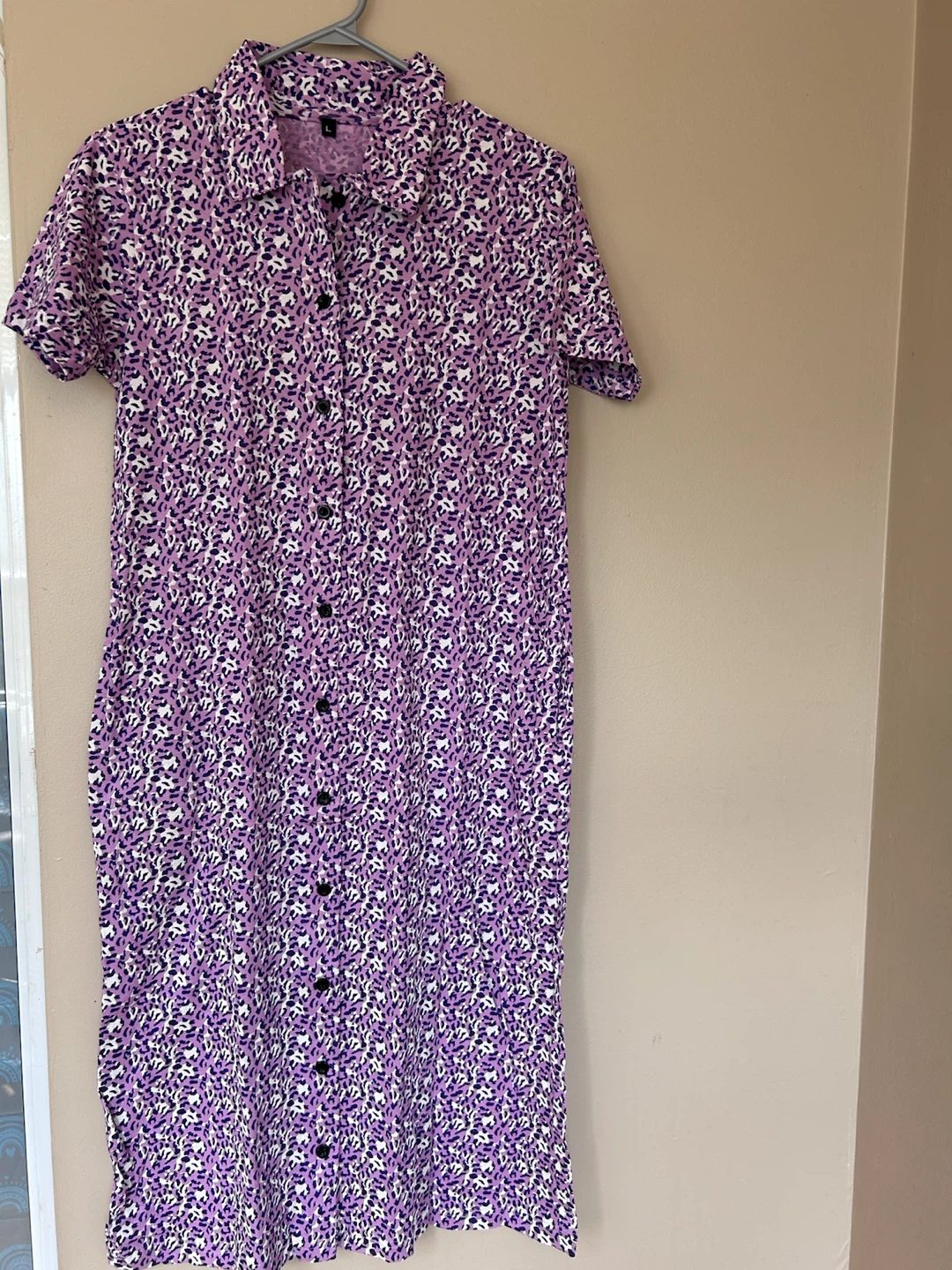 Purple Floral Shirt Dress - photo 4