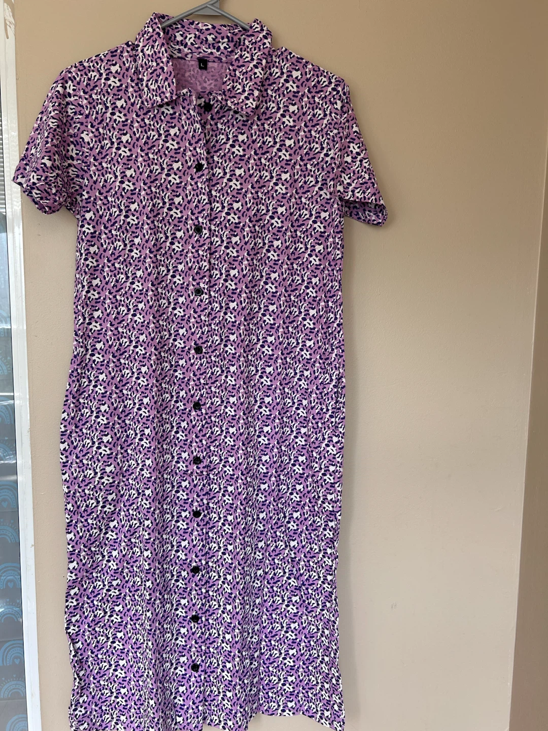 Purple Floral Shirt Dress - photo 5