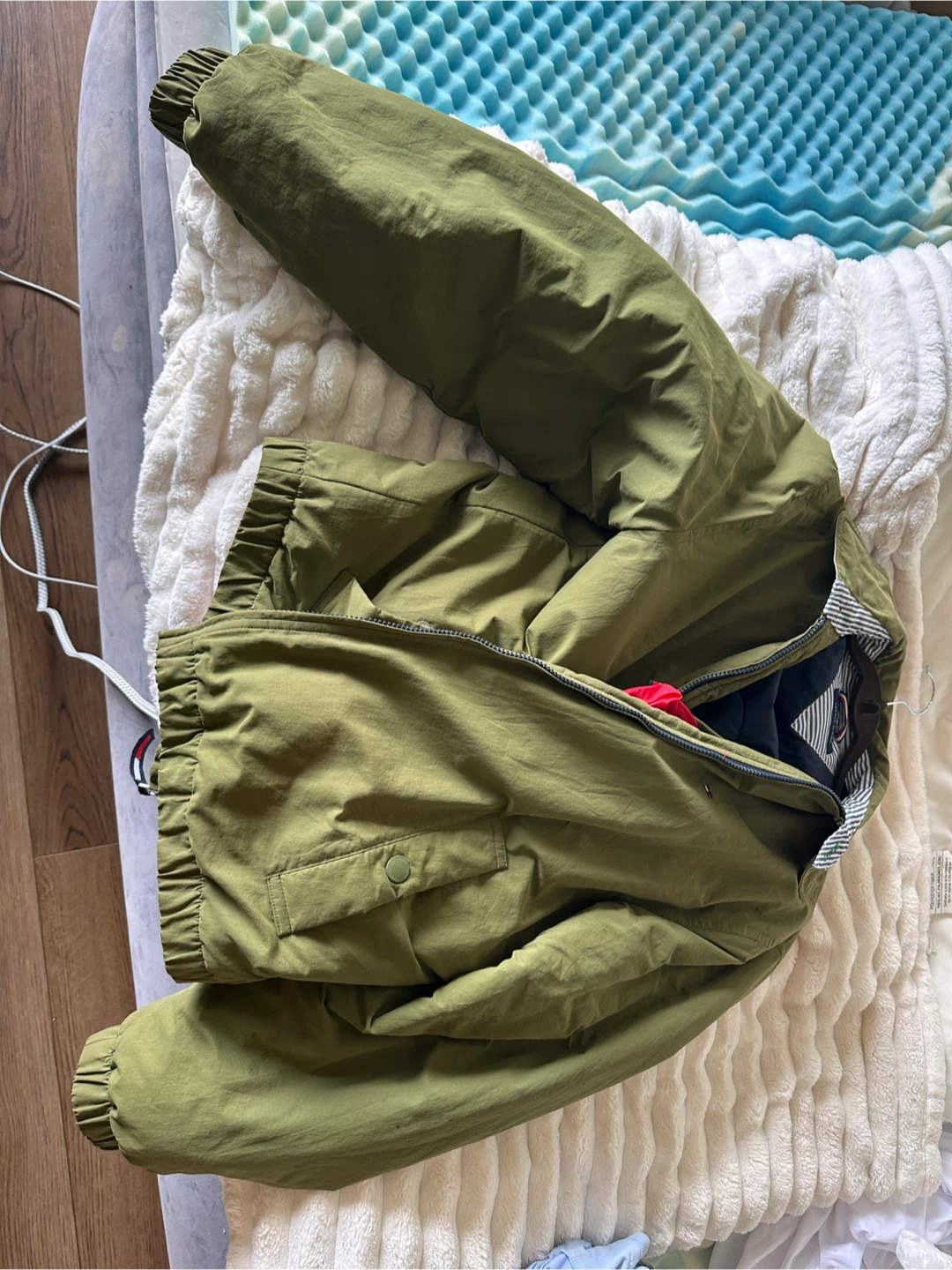 Tommy Hilfiger Olive Green Puffer Jacket - Size S