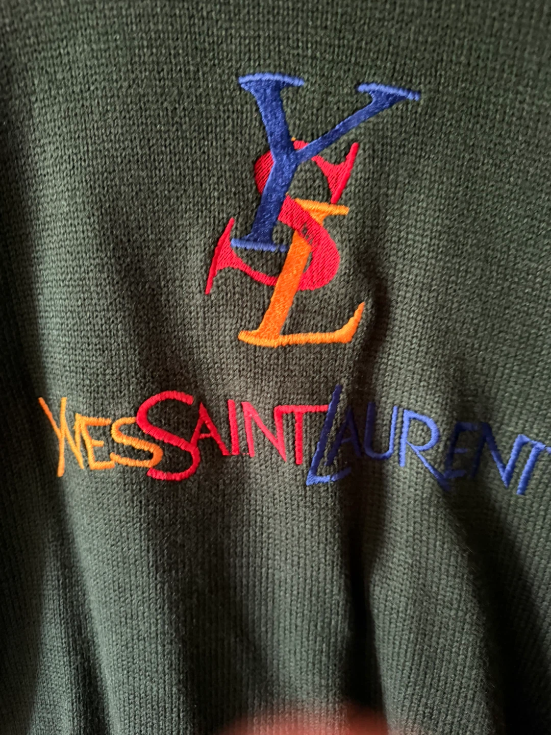 Yves Saint Laurent (YSL) Green Knit SweaterVintage size Medium - photo 5