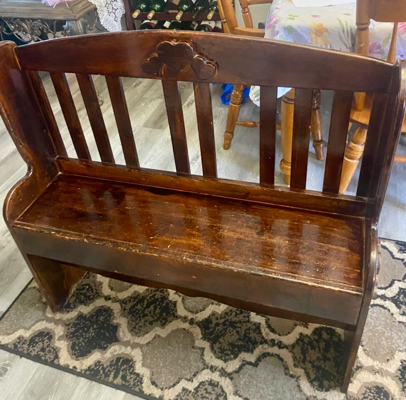 Vintage country style Wooden Settle Bench - photo 2