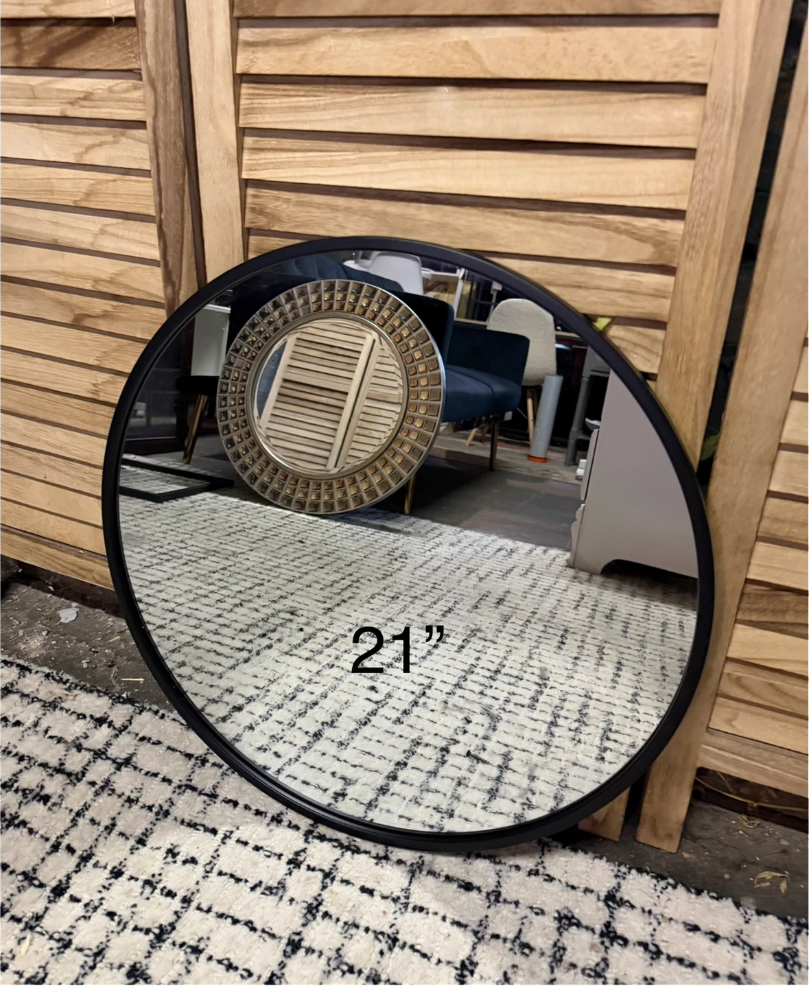 Round Black Wall Mirror - photo 2