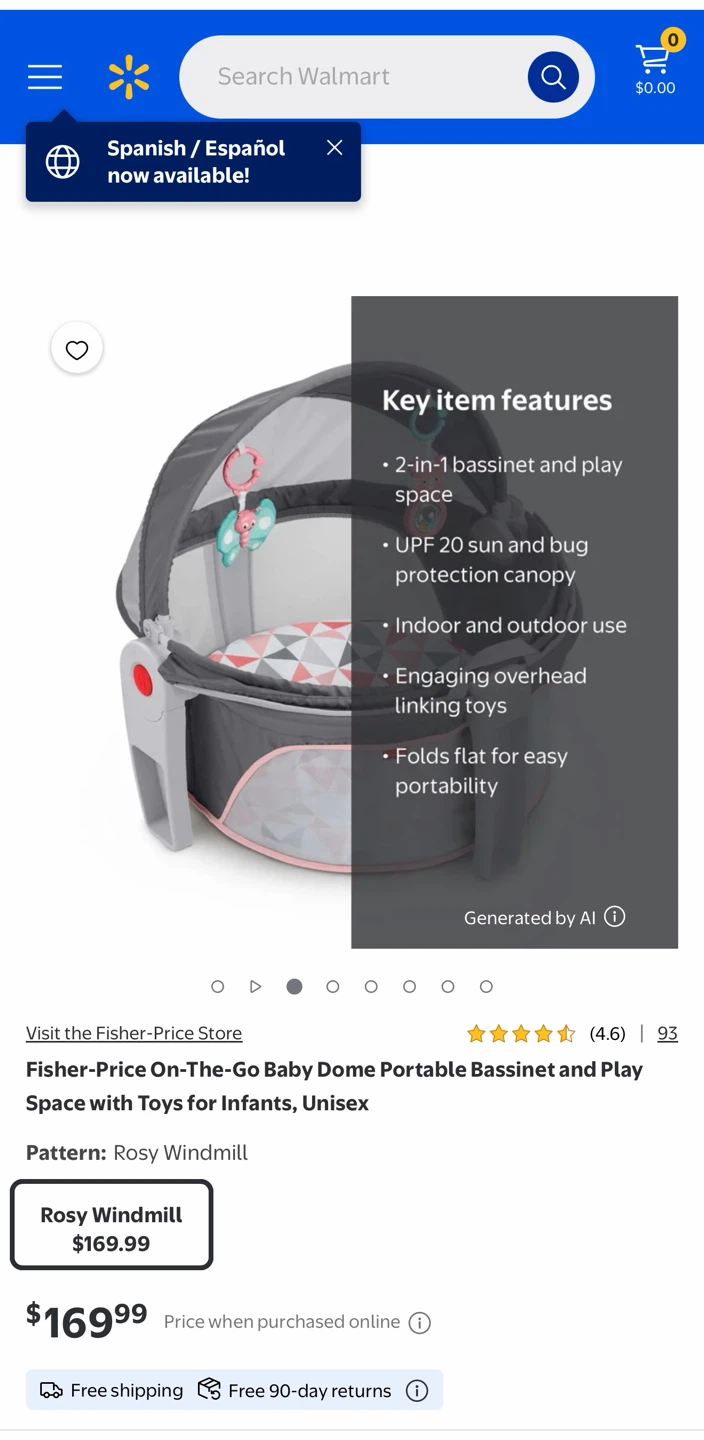 Fisher-Price On-the-Go Baby Dome Portable Bassinet & Play Space - photo 2
