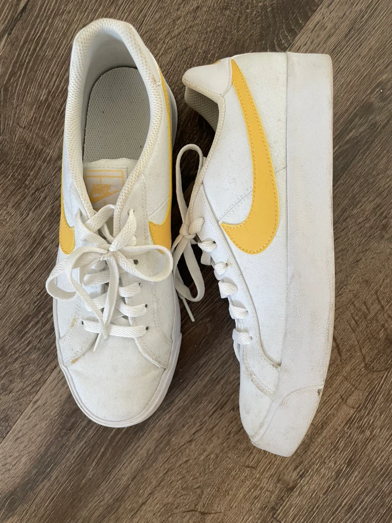 Nike White & Yellow Canvas Sneakers - photo 2