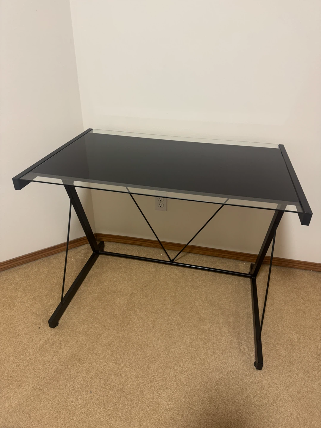 Black Glass Top Desk