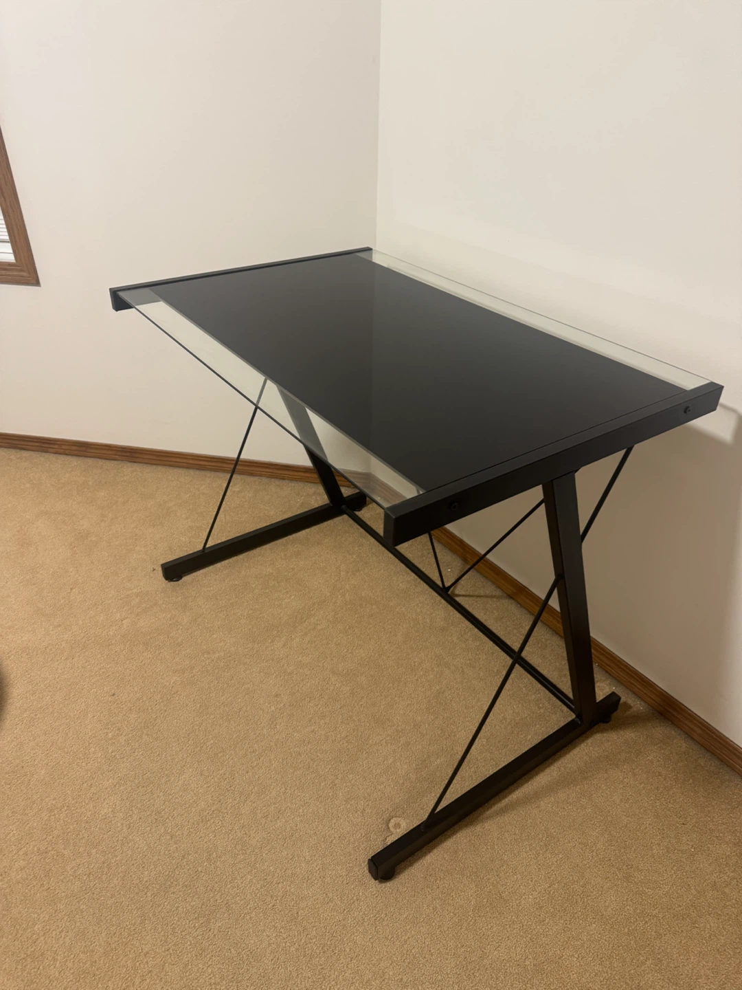 Black Glass Top Desk - photo 2