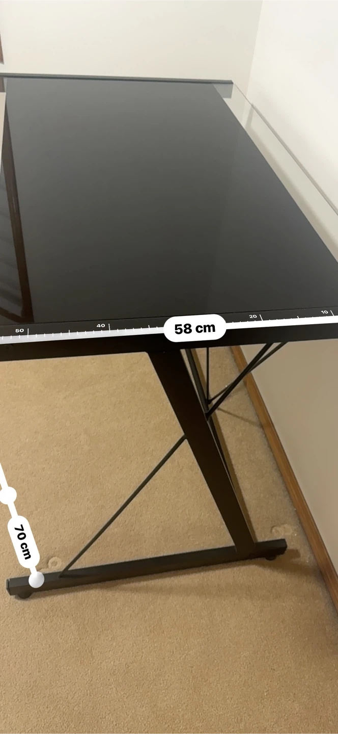 Black Glass Top Desk - photo 5