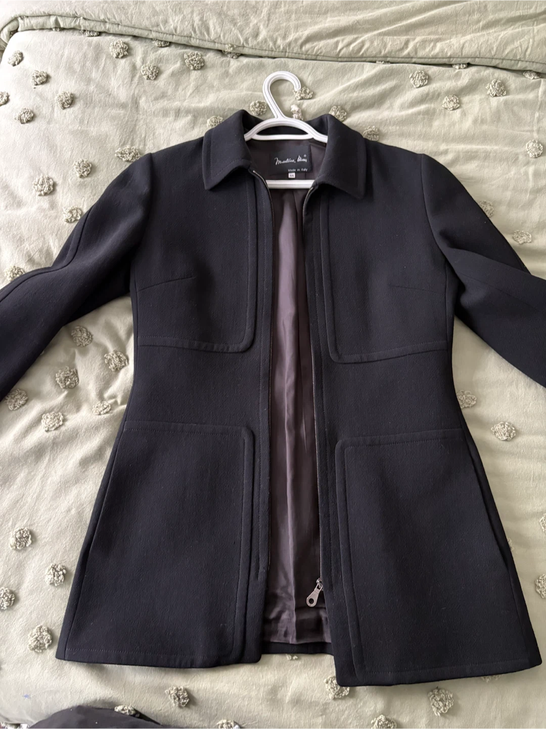 Marlene Dam Black Zip-Up Jacket - Size 44