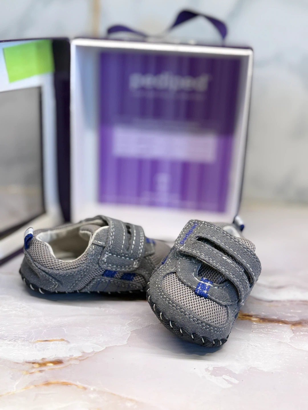 Pediped Grey Soft-Soled Leather Footwear - Toddler Shoes