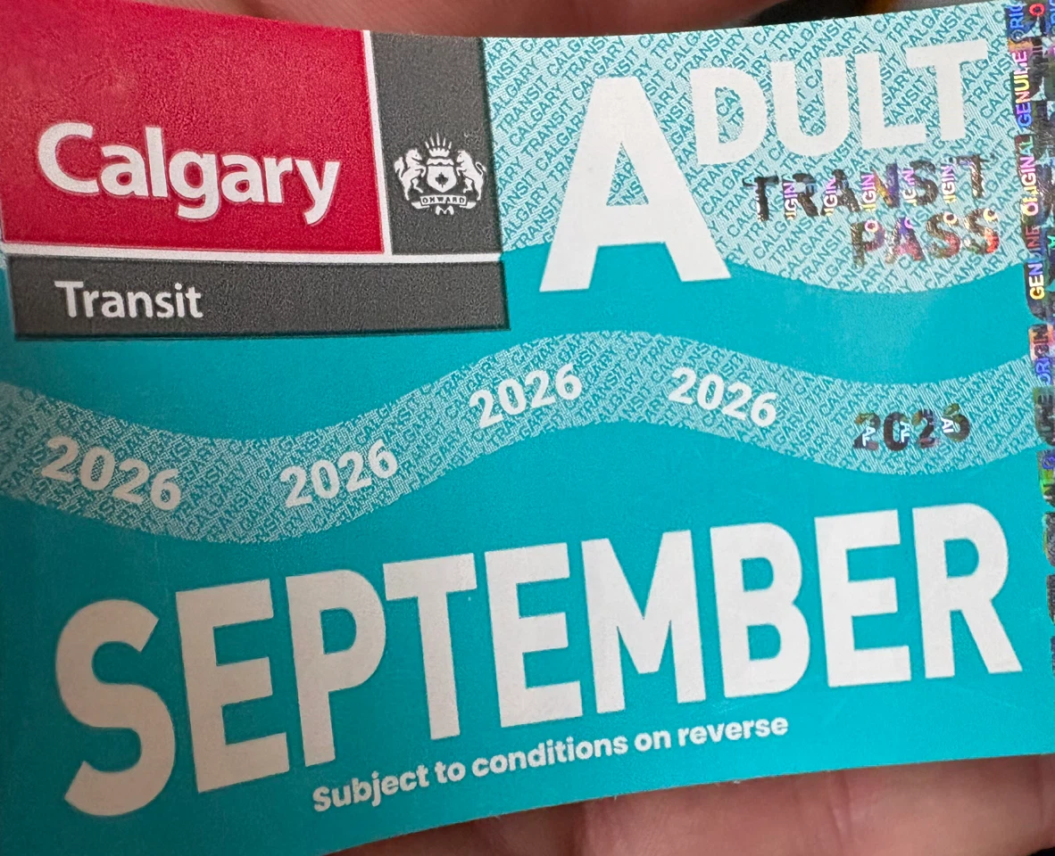 Calgary Transit Adult Transit Pass - September 2026