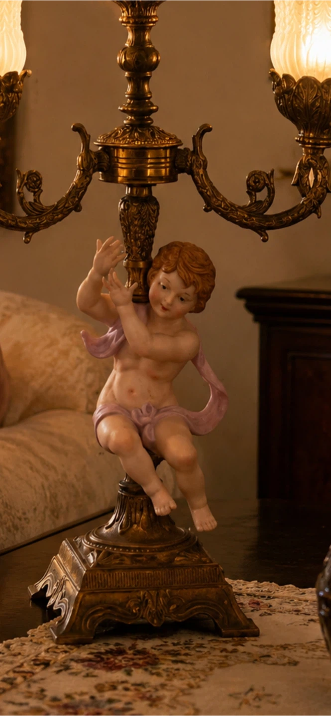 Vintage Cherub Trio Lamp - photo 4