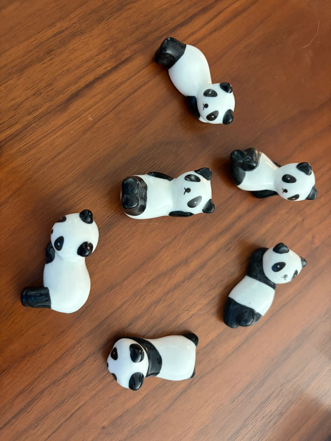 Set of 6 Ceramic Panda Chopstick Rests - photo 2