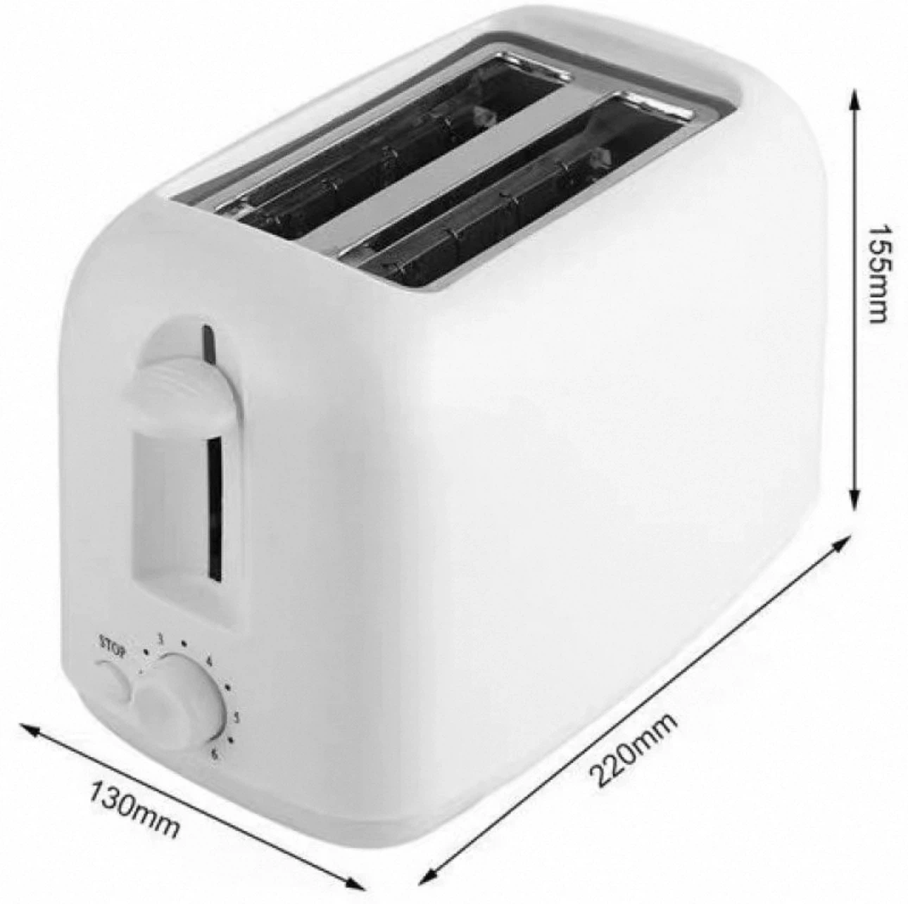 White 2-Slice Toaster