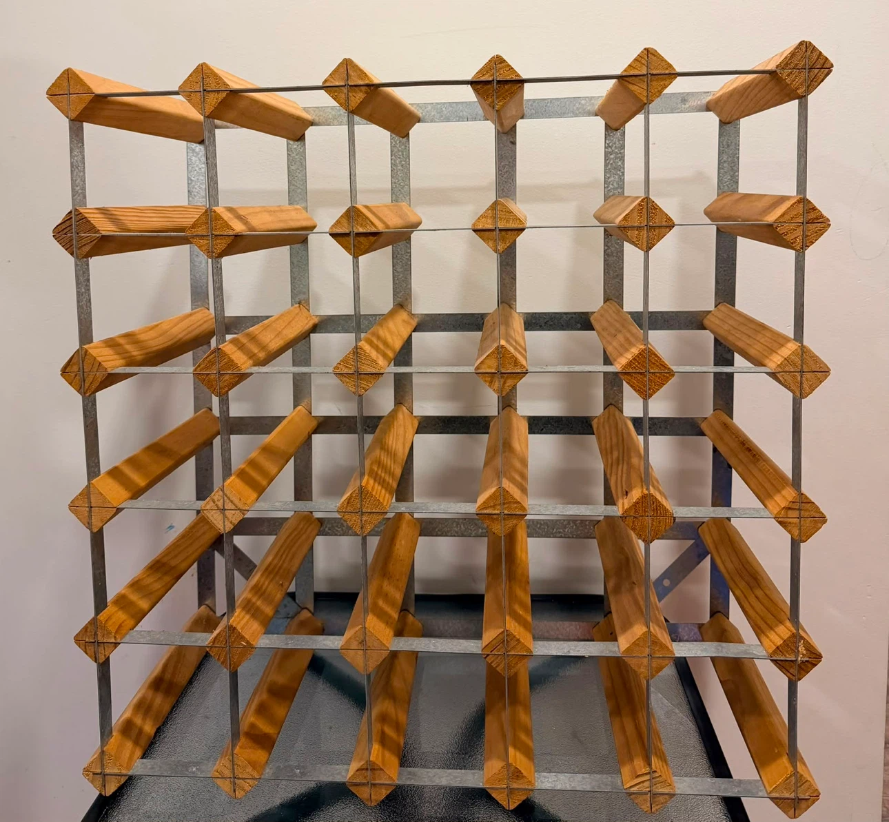 Wooden and Metal Wine Rack