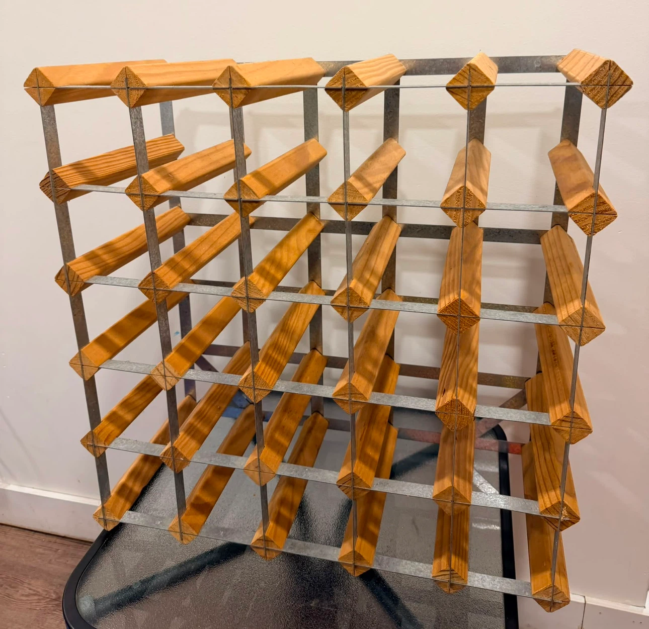 Wooden and Metal Wine Rack - photo 3