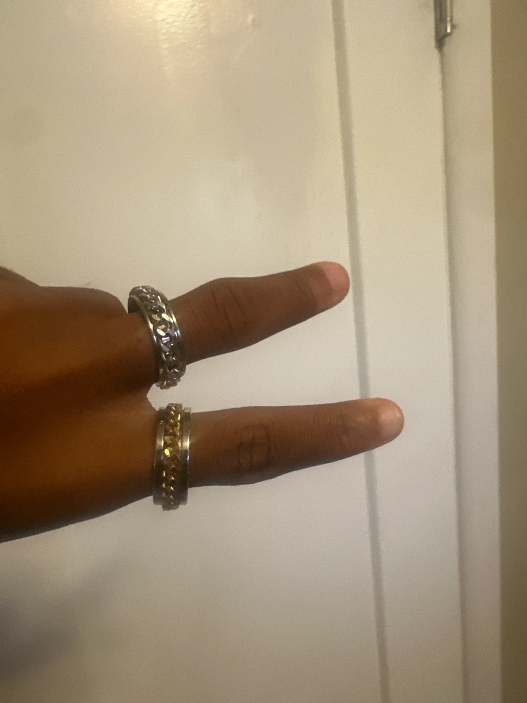 Chain Spinner Ring gold and silver