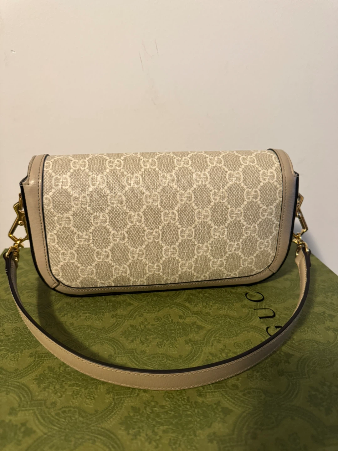 Gucci Horsebit 1955 Shoulder Bag Beige GG Supreme Canvas - photo 2