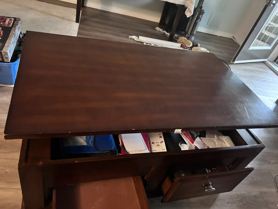 Dark Brown Coffee Table with Storage - photo 3