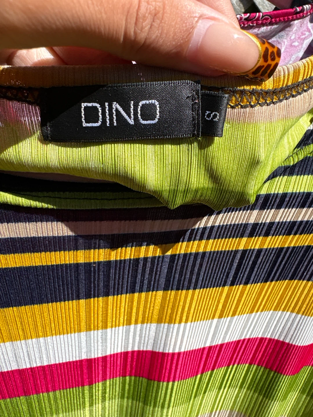 DINO Striped Short Sleeve Top - Size S - photo 2