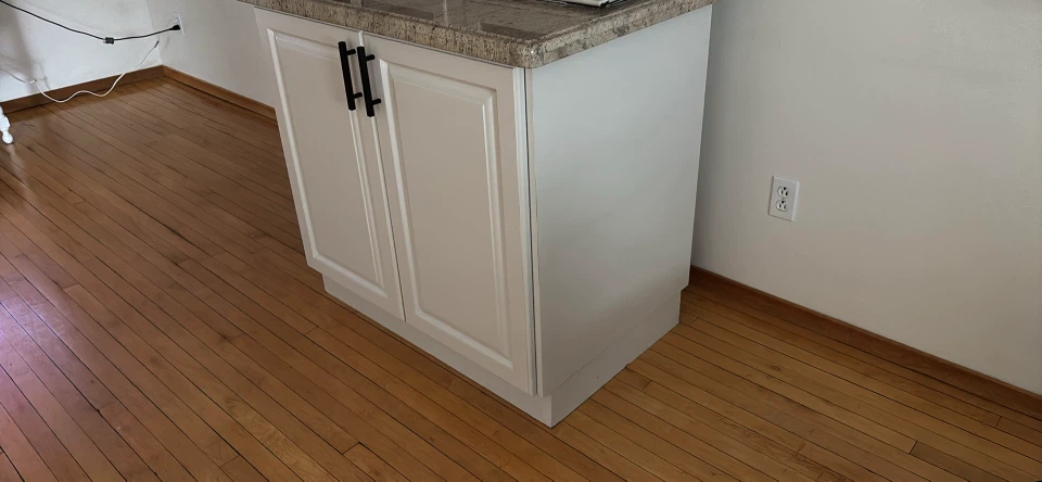 White Kitchen Island with Granite Countertop - photo 2