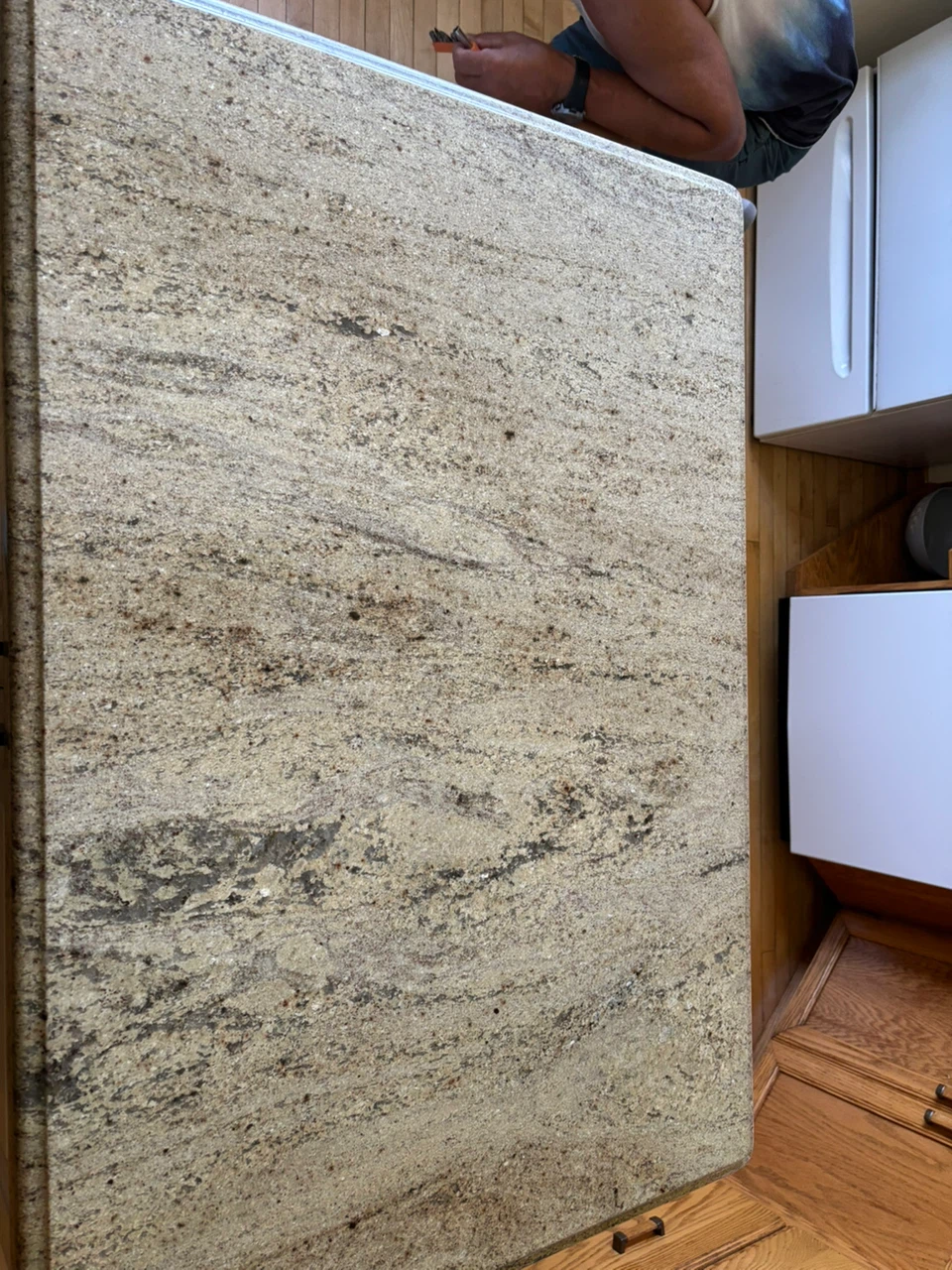 White Kitchen Island with Granite Countertop - photo 3