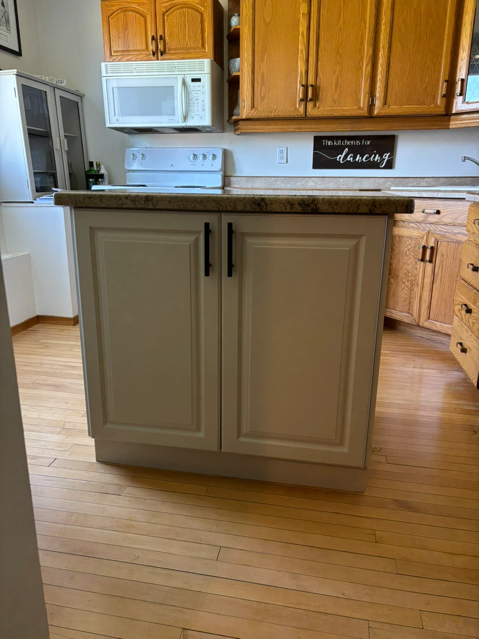 White Kitchen Island with Granite Countertop - photo 4