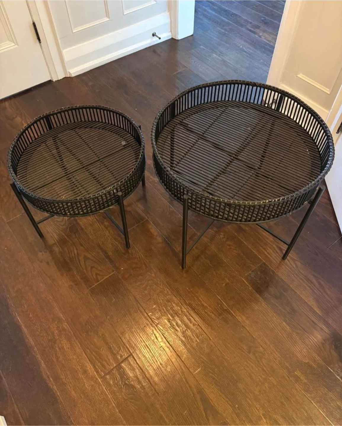 Set of 2 Round Tray Side coffee Tables - photo 2