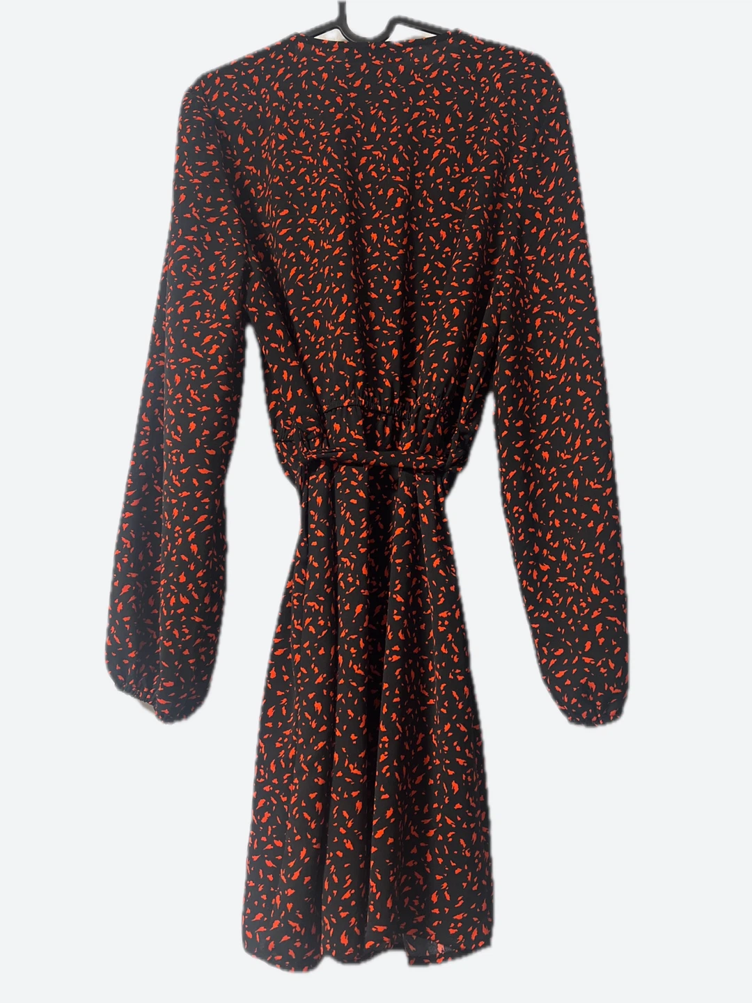 Dynamite Black & red Print Long Sleeve Wrap Dress - photo 2