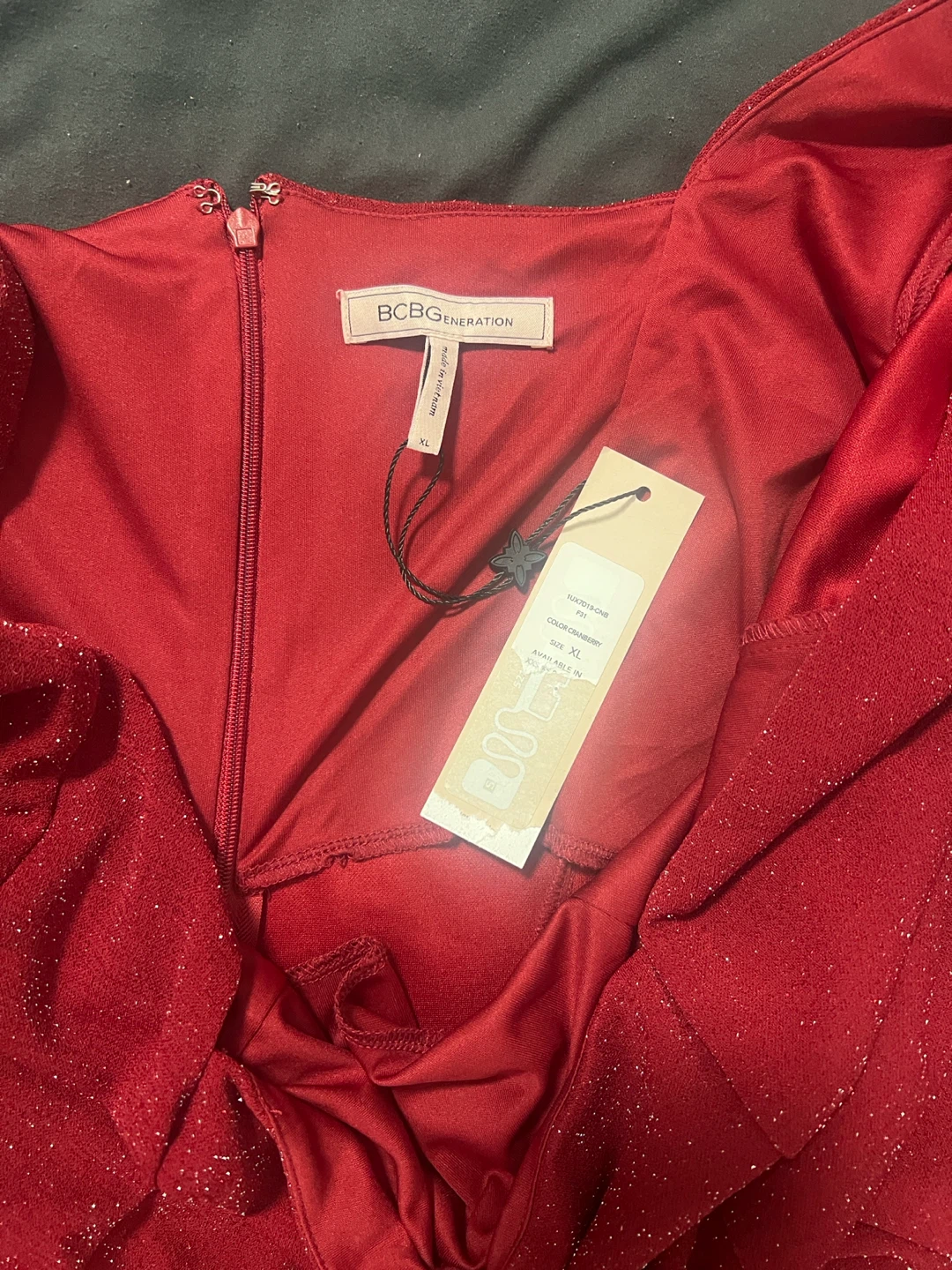 BCBGeneration Red Sparkly Dress - XL - photo 3