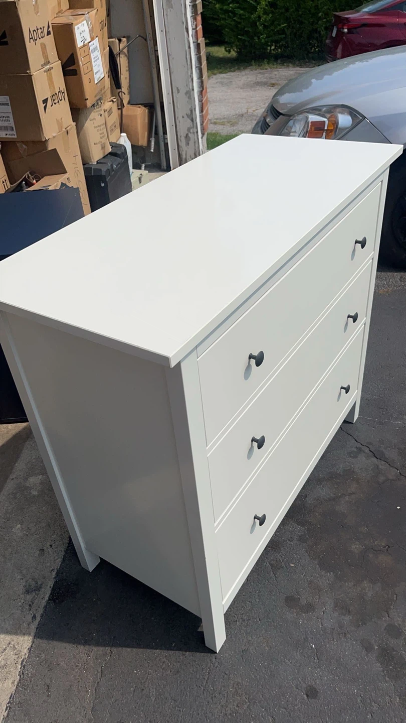 White 3-Drawer Dresser - photo 2