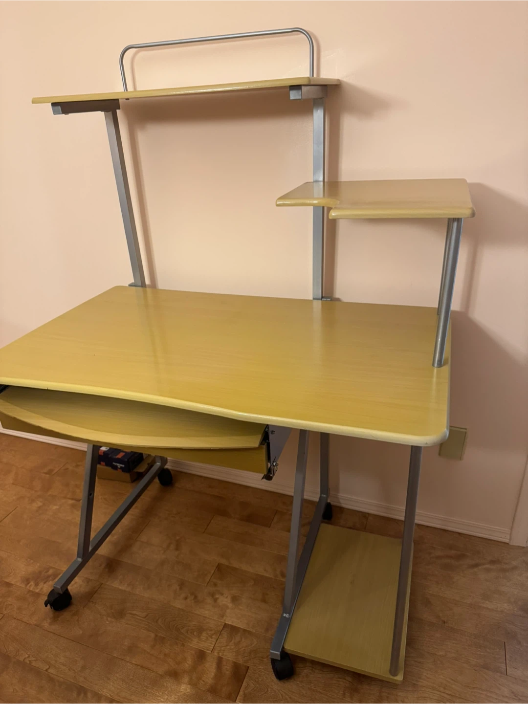 Computer Desk with Keyboard Tray and Shelving - photo 2