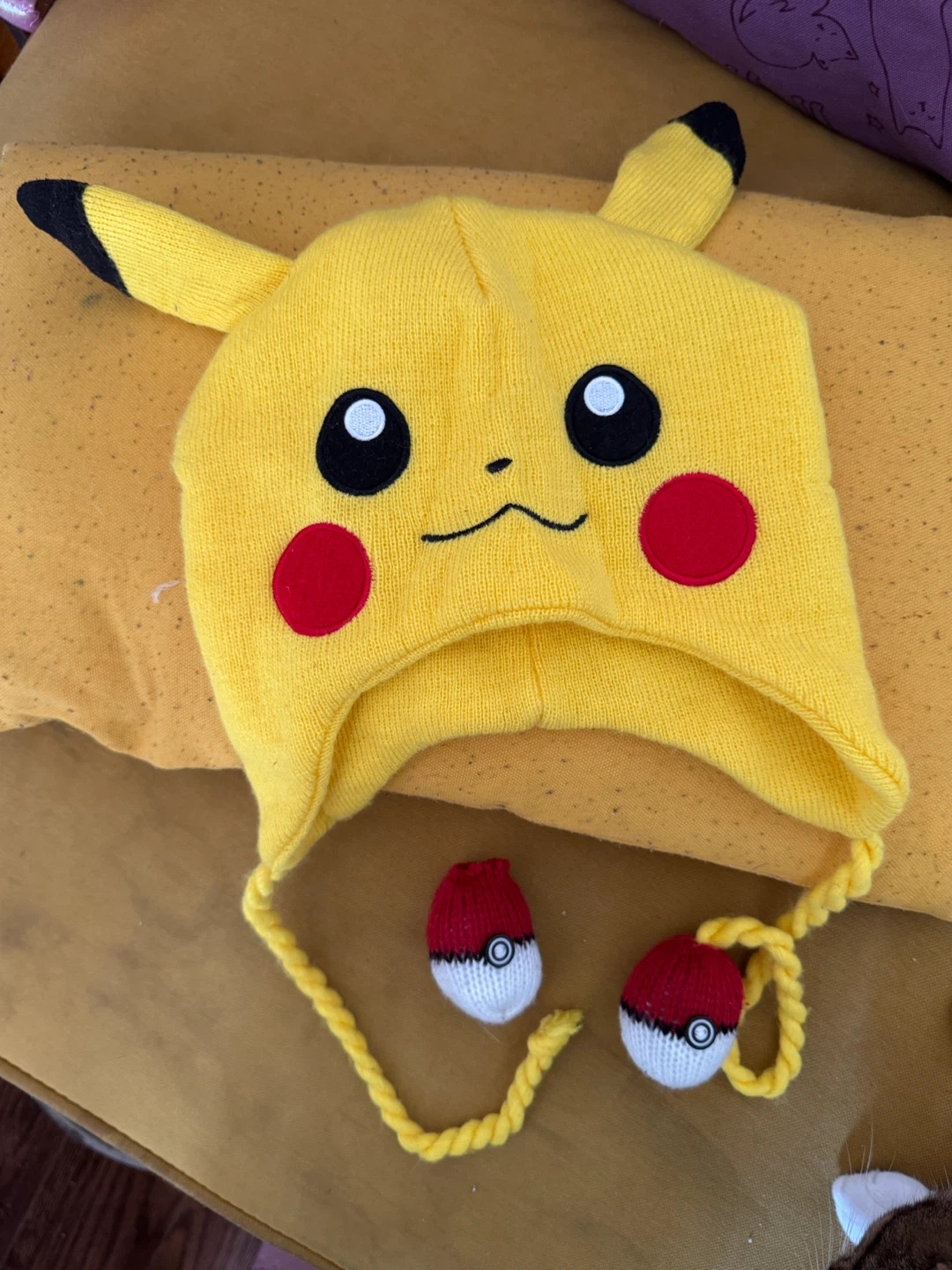 Pikachu Beanie with Poké Ball Earmuffs