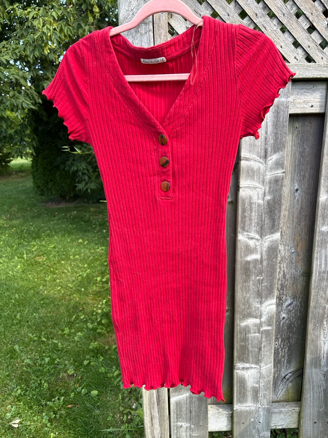 Heart & Hips Red Ribbed Dress- M