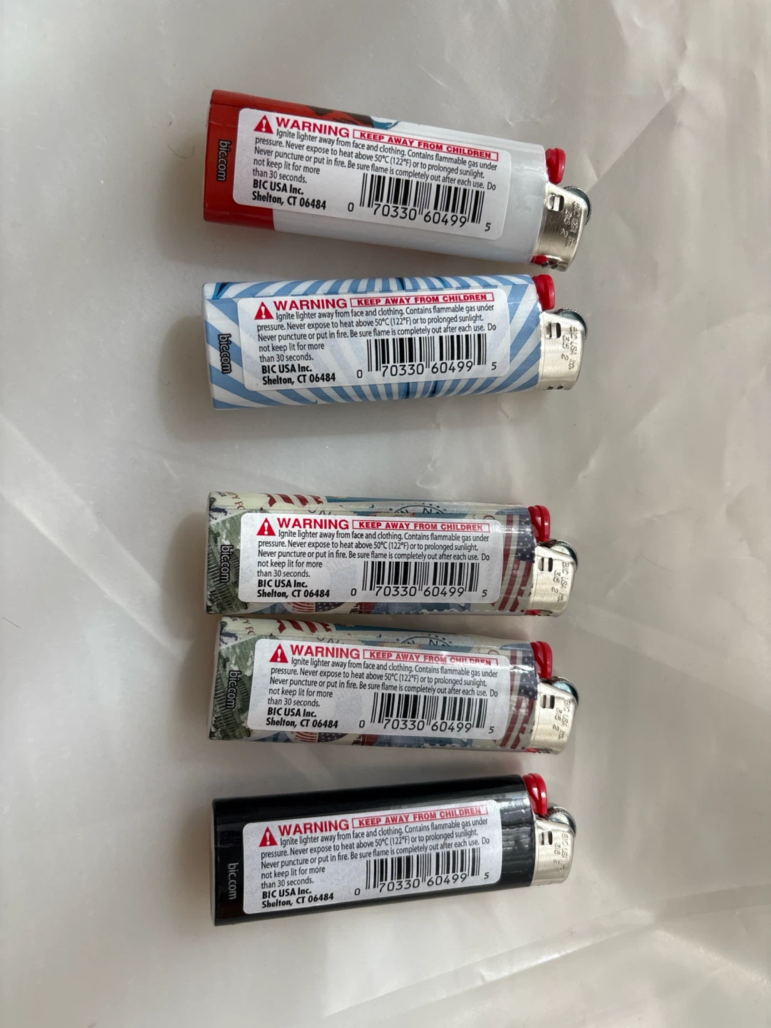 Lot of 5 collectible BIC Lighters - American Themed Designs - photo 2