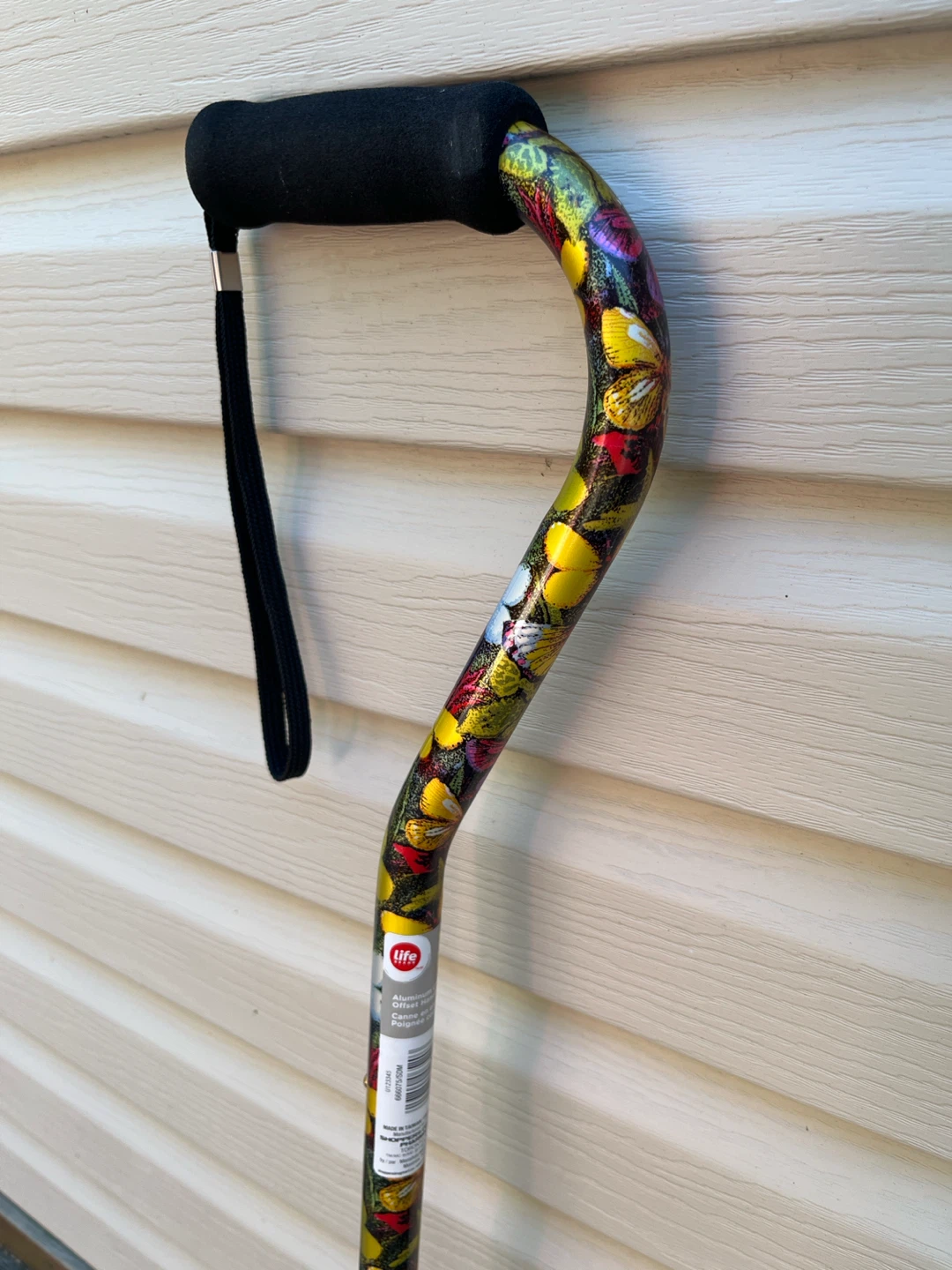 Life Alert Adjustable Cane with Butterfly Print