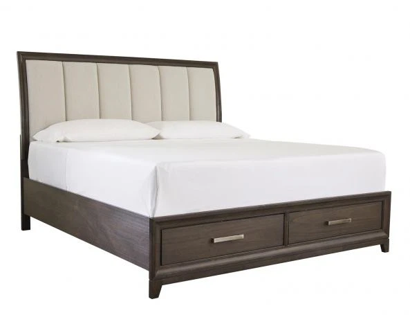 King Panel Bed with 2 Storage Drawers - photo 2