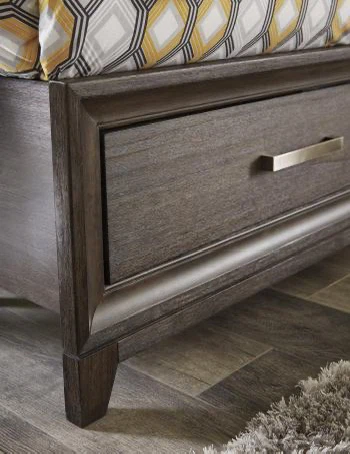 King Panel Bed with 2 Storage Drawers - photo 3