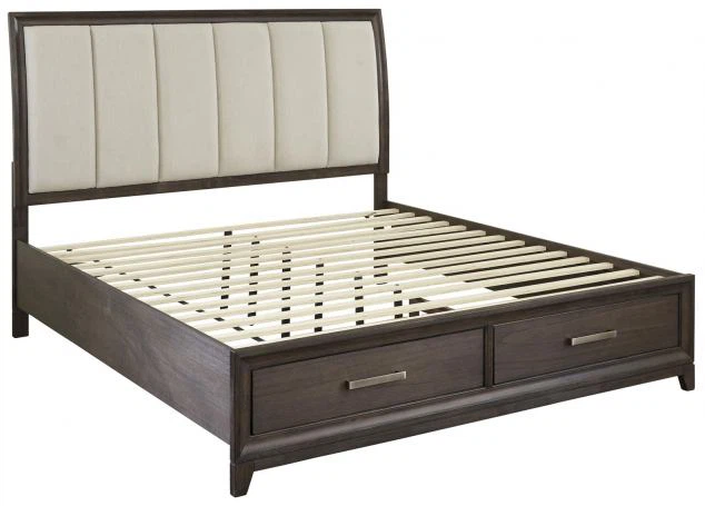 King Panel Bed with 2 Storage Drawers - photo 5
