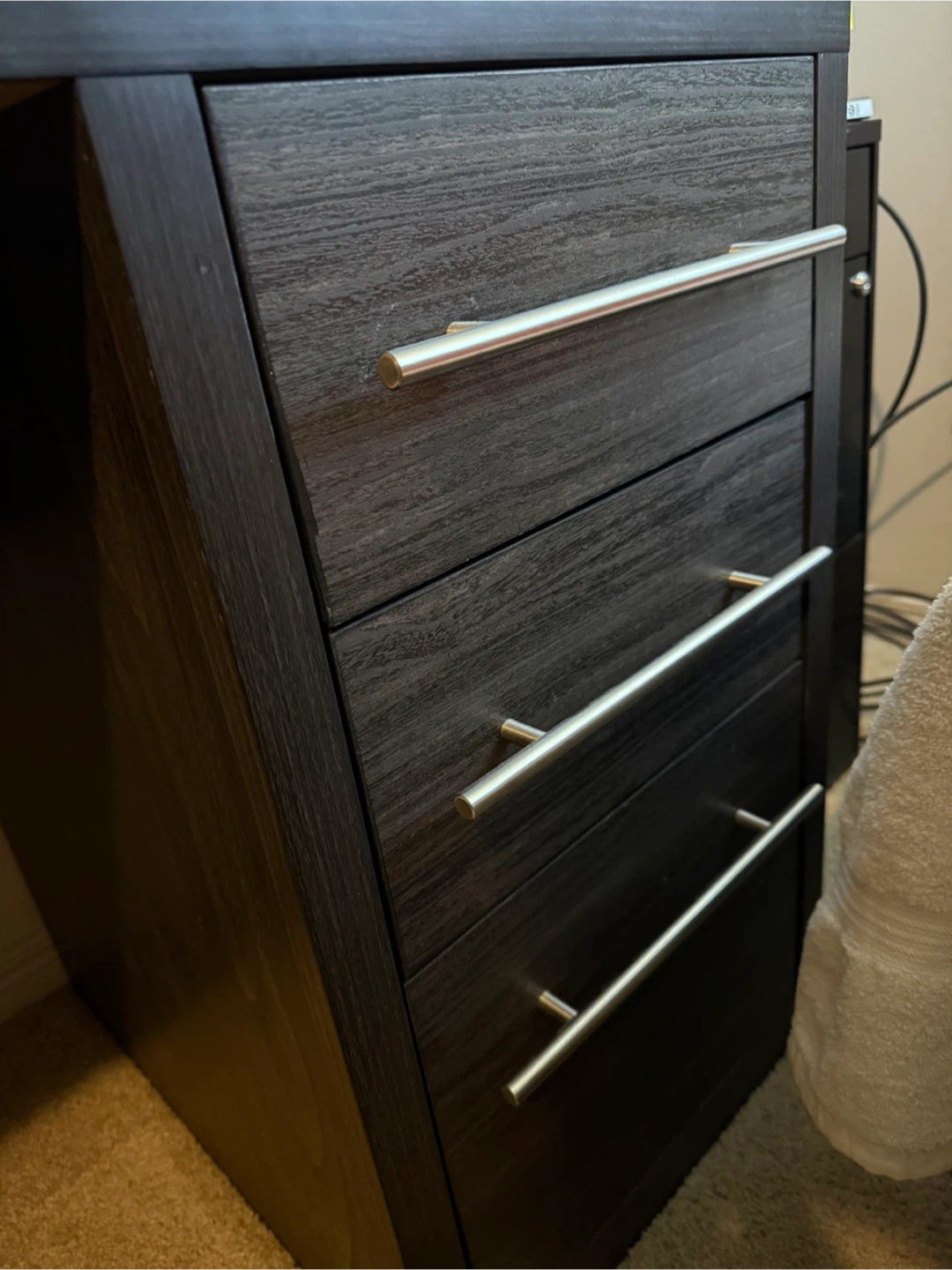 Dark Wood Desk with Hutch and Drawers - photo 2