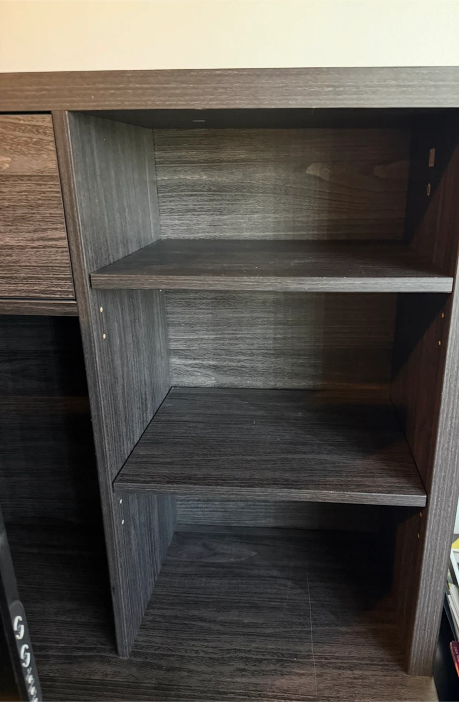 Dark Wood Desk with Hutch and Drawers - photo 5