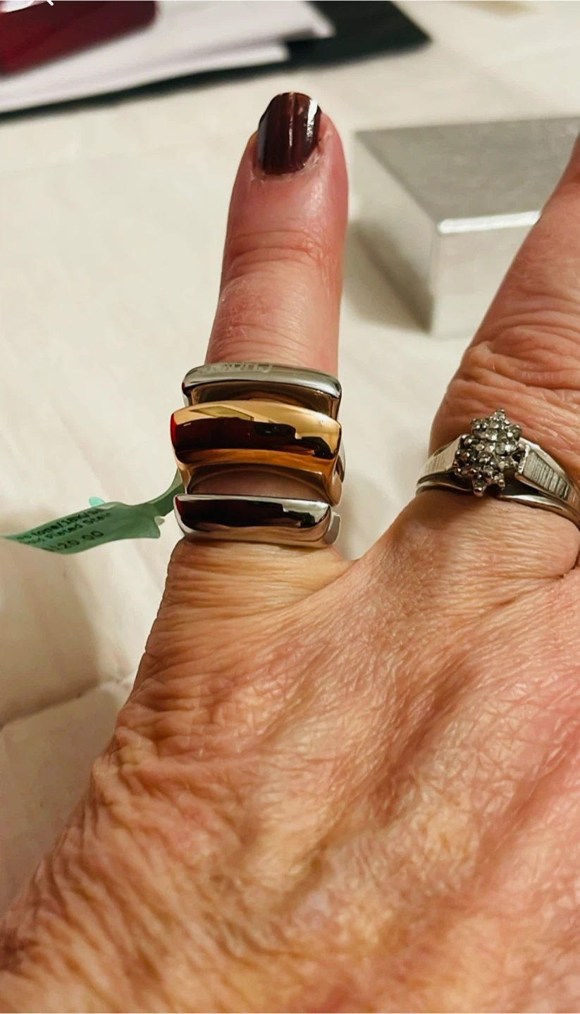 Stackable 18K St/S Rings Set