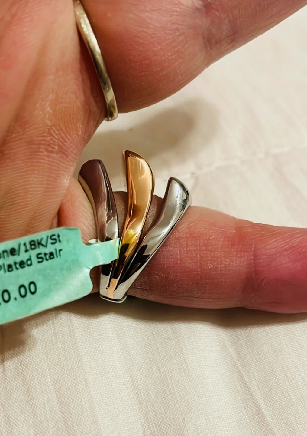 Stackable 18K St/S Rings Set - photo 2