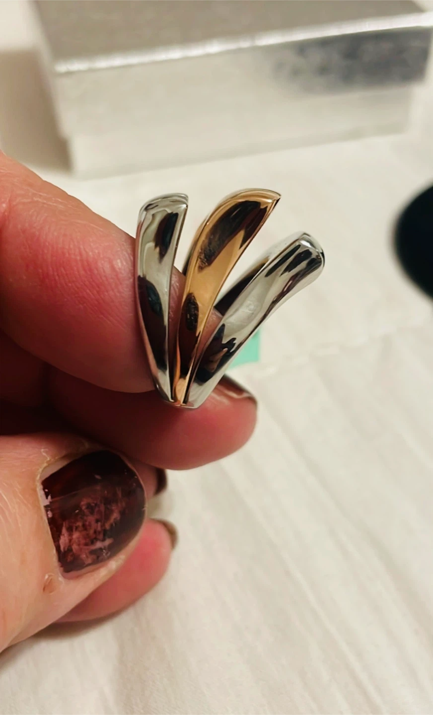Stackable 18K St/S Rings Set - photo 3
