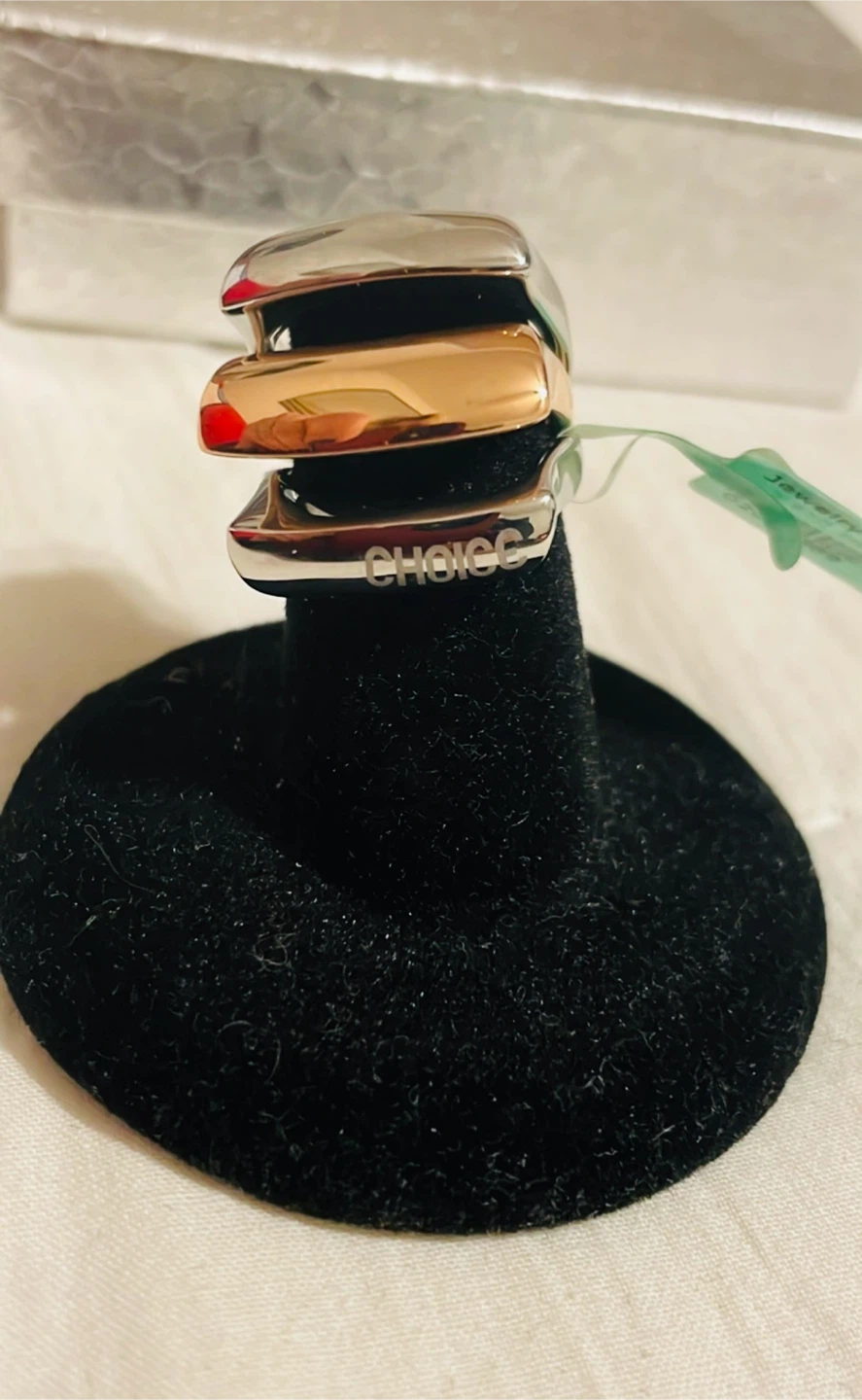 Stackable 18K St/S Rings Set - photo 4
