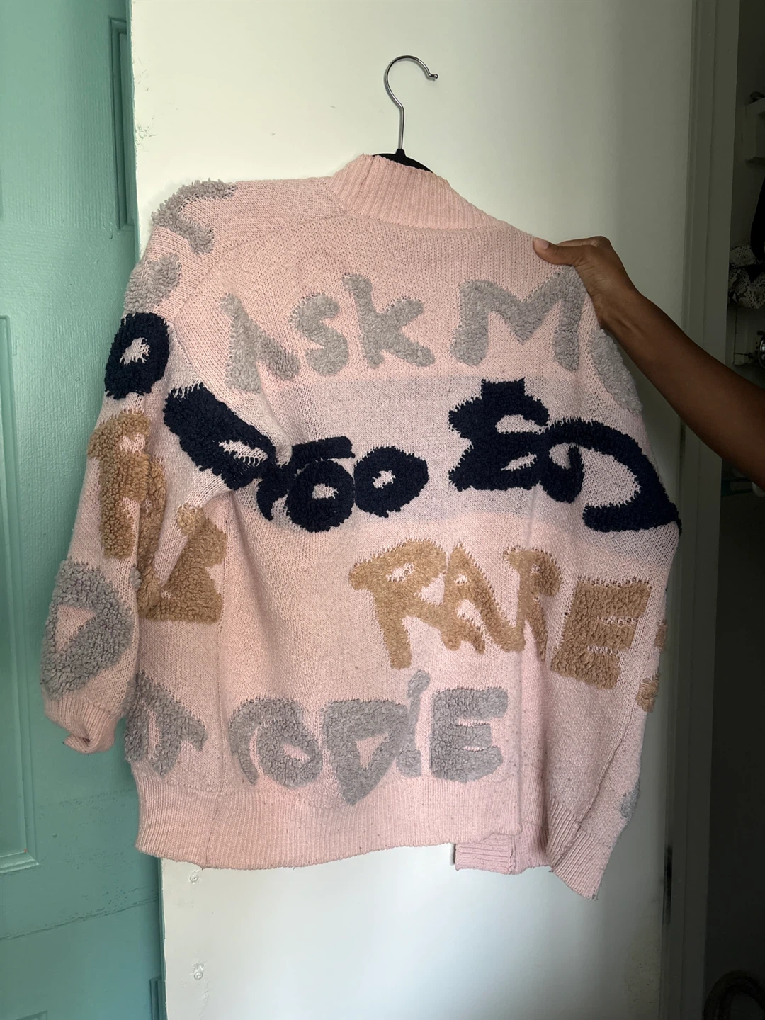 Pink Graphic Knit Cardigan - photo 2
