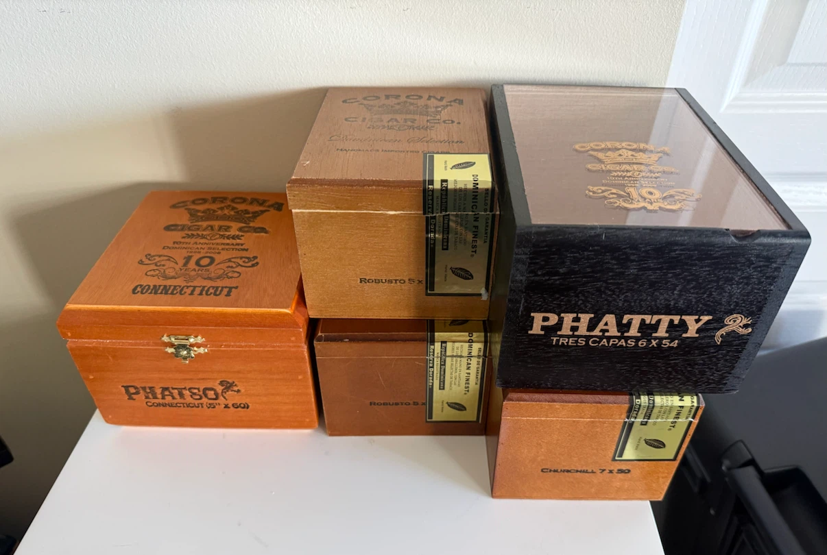 Lot of 5 Empty Cigar Boxes