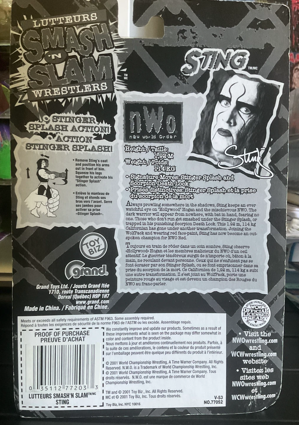 JAKKS Pacific WCW Sting Smash 'N Slam Wrestlers Action Figure - photo 2